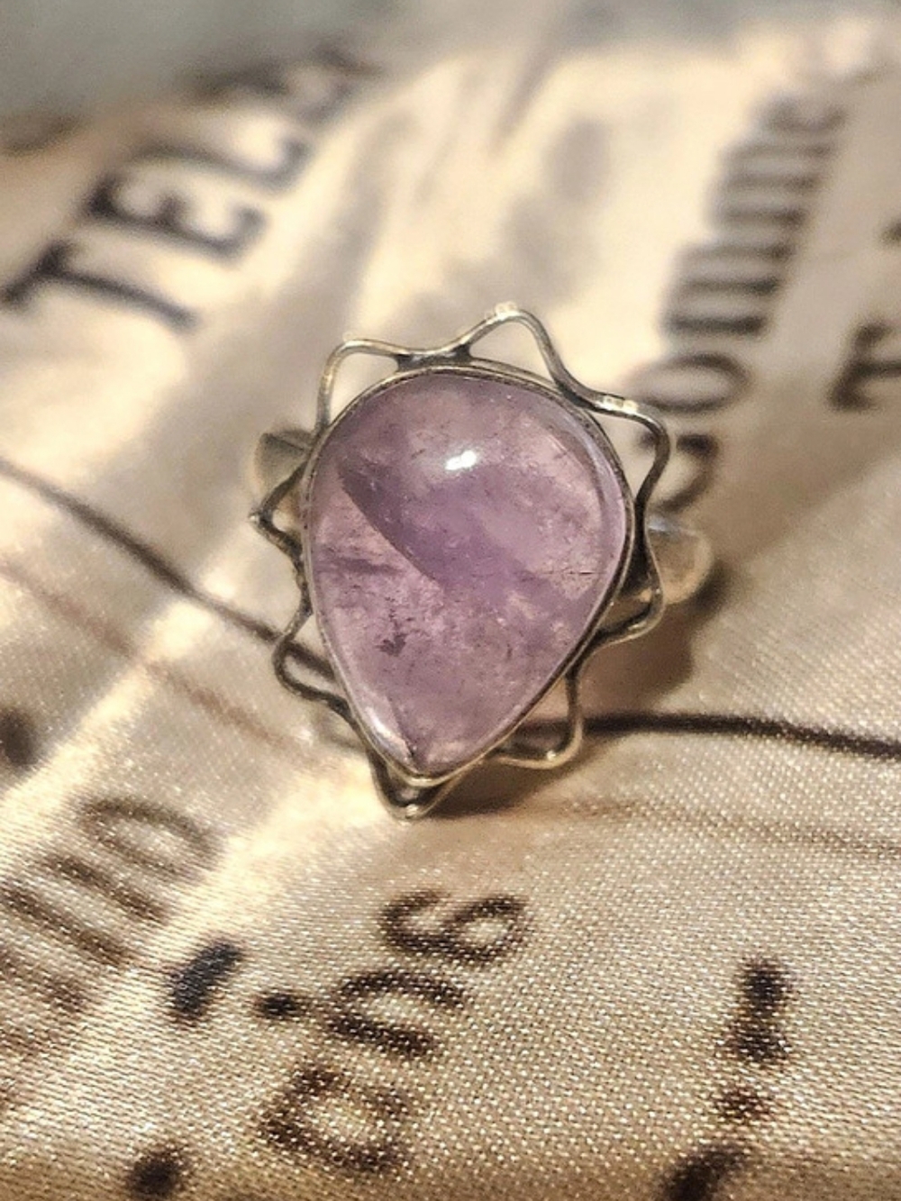 Purple Amethyst Stone Sterling Silver Ring